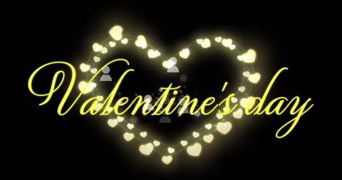 Glowing Valentine's Day Text with Heart Shapes Illuminate Romance - Download Free Stock Images Pikwizard.com