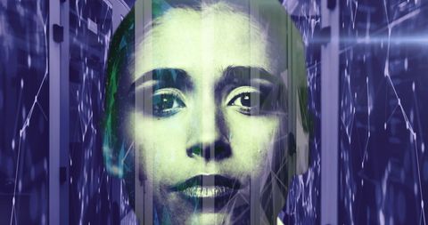 Digital Connections and Human Face in Data Server Environment - Download Free Stock Images Pikwizard.com