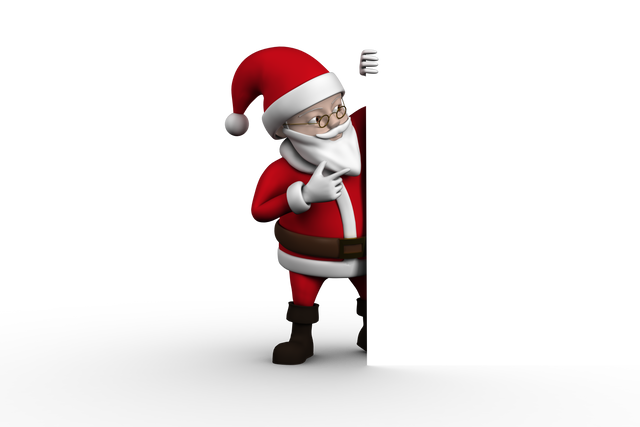 Transparent Background Cute Cartoon Santa Claus Giving a Friendly Wave - Download Free Stock Videos Pikwizard.com