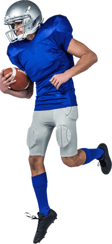 Transparent American Football Player Holding Ball Mid-Air - Download Free Stock Videos Pikwizard.com
