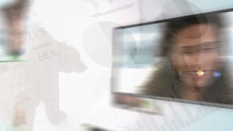 Global Financial Analysts with Digital Data Overlay