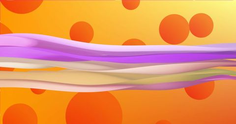 Abstract Waves with Orange Globes on Bright Background
