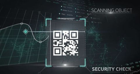 Futuristic QR Code Scan with Digital Security Overlay - Download Free Stock Images Pikwizard.com