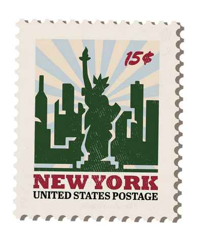 Vintage new york stamp silhouette with transparent background
