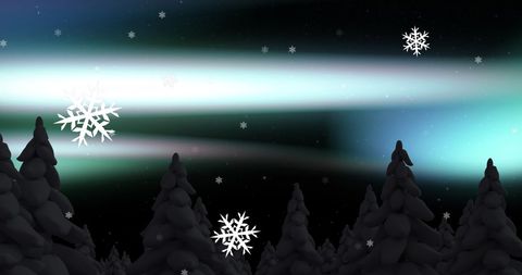 Serene Winter Wonderland Under Northern Lights - Download Free Stock Images Pikwizard.com