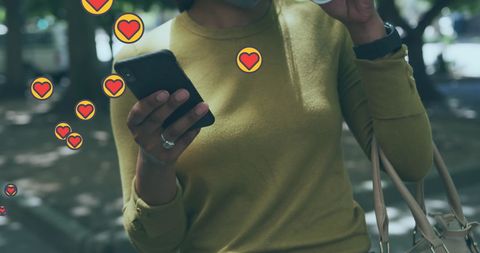 Woman Experiencing Social Media Love Overload While Using Smartphone - Download Free Stock Images Pikwizard.com