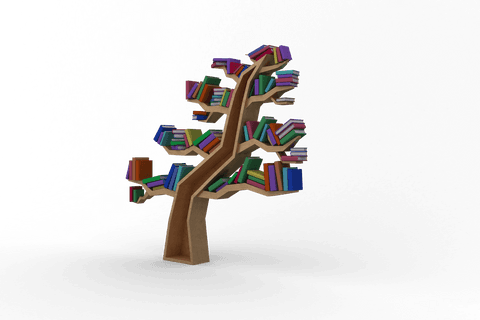 Transparent Bookcase Tree with Colorful Books Symbolizing Learning - Download Free Stock Videos Pikwizard.com