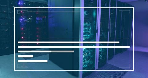 Pulsating Data Center with Futuristic Digital Overlay - Download Free Stock Images Pikwizard.com