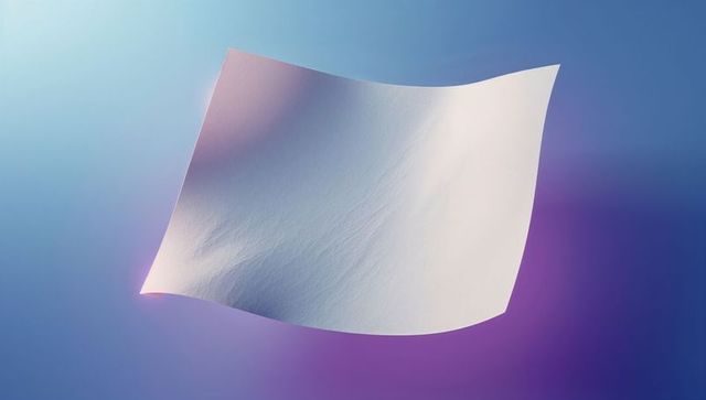 Floating white paper in colorful abstract sky