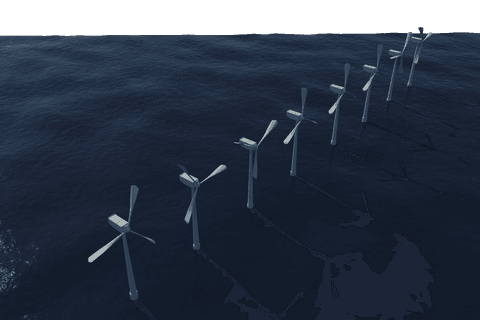 transparent windmills in ocean illustrating eco-friendly energy - Download Free Stock Videos Pikwizard.com