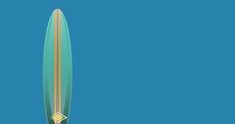 Colorful Surfboard Against Clear Blue Hintergrund