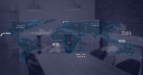 Global Financial Data Visualization in Modern Office Environment