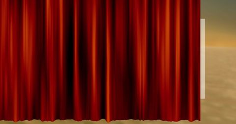 Red Silk Curtain Partially Drawn Over Sandy Background - Download Free Stock Images Pikwizard.com