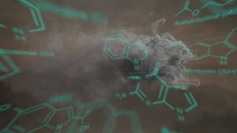 Abstract Animation of Molecular Structures Overlaying Clouds