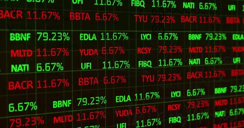 Dynamic Stock Market Ticker with Pricing Data and Visual Indicators - Download Free Stock Images Pikwizard.com