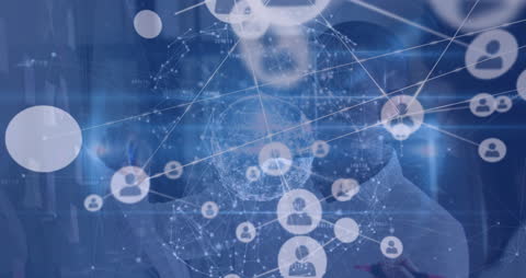 Futuristic Digital Network Interface Overlay