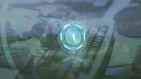 Data Processing Technology Interface with Movable Clock