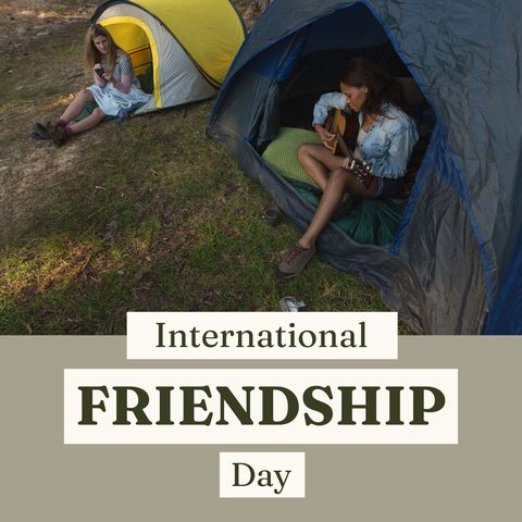 celebrating international friendship day at campsite - Download Free Stock Templates Pikwizard.com