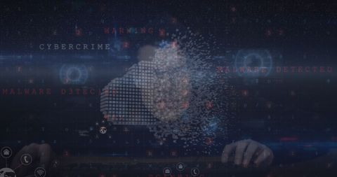 Conceptual Cybercrime with Digital Hacker Interface - Download Free Stock Images Pikwizard.com