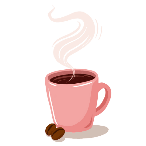 flat pink coffee mug with steaming aroma on transparent background - Download Free Stock Videos Pikwizard.com