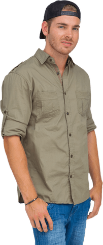 man smiling with backwards baseball hat - Download Free Stock Videos Pikwizard.com