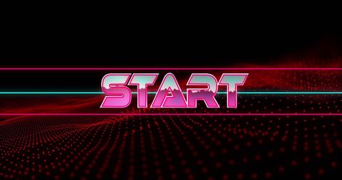 Futuristic Neon Start Text on Digital Background