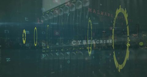 Cybercrime and data security concept with digital interface