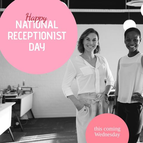celebrating national receptionist day with diverse businesswomen - Download Free Stock Templates Pikwizard.com