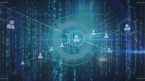 Digital Networking Concept with People Icons and Data