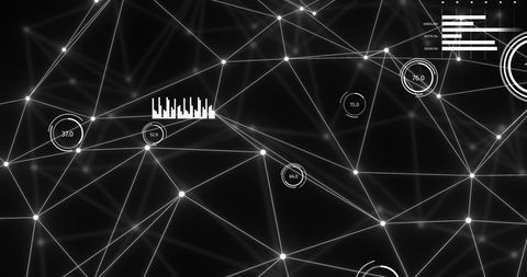 Futuristic digital network with glowing connection nodes