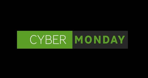 Cyber Monday Banner with Green and Black Text - Download Free Stock Images Pikwizard.com