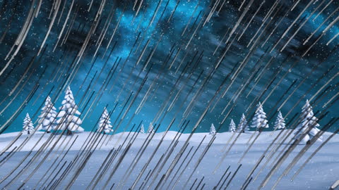 Enchanting Snowfall Winter Night Scene with Festive Romance