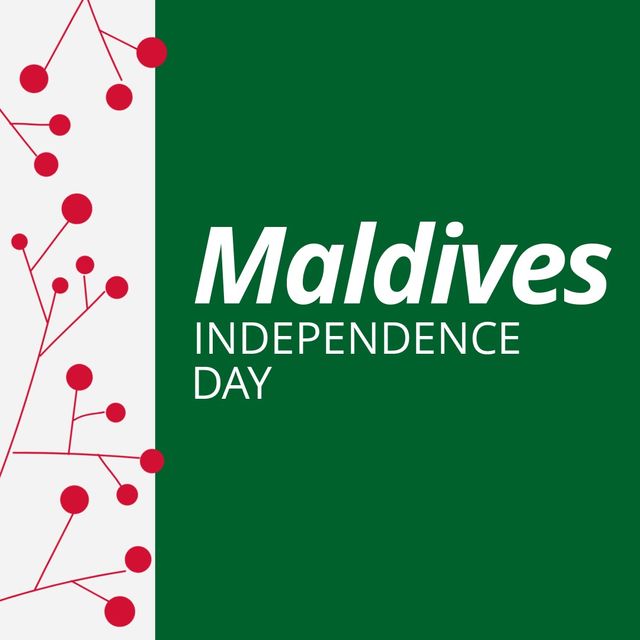 Maldives Independence Day Celebration with Red Plant Illustration - Download Free Stock Templates Pikwizard.com