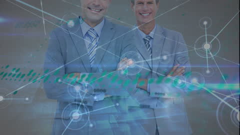 Businessmen Networking and Data Visualization Concept