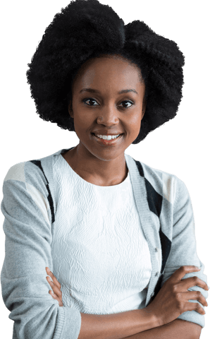 stylish young woman with afro hair on transparent background smiling - Download Free Stock Videos Pikwizard.com