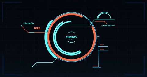 Futuristic Graphical Data Interface with Energy Display - Download Free Stock Images Pikwizard.com