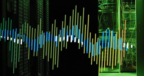Digitally Generated Financial Data Over Server Room - Download Free Stock Images Pikwizard.com