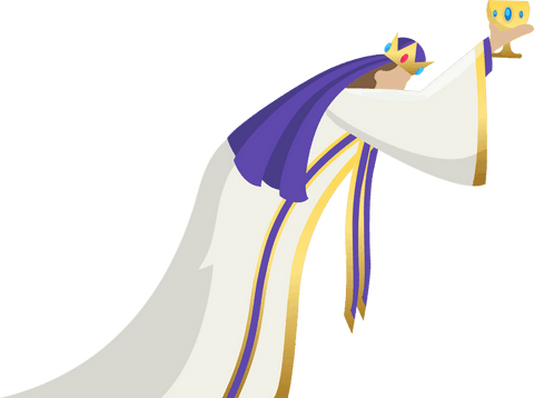 monarch with chalice wearing crown in transparent flat design - Download Free Stock Videos Pikwizard.com
