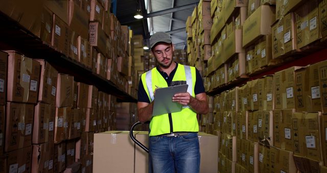 Warehouse Worker Conducting Inventory Check with Clipboard - Download Free Stock Images Pikwizard.com