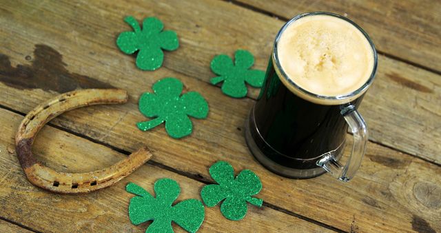 St. Patrick's Day Celebration with Beer and Green Shamrocks - Download Free Stock Images Pikwizard.com