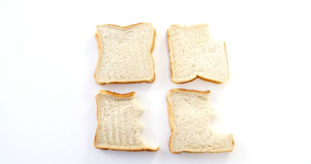 White Bread Slices with Bites on White Background - Download Free Stock Images Pikwizard.com