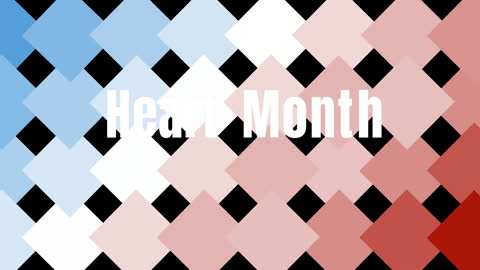 Heart Month Text on Colorful Interlocking Squares