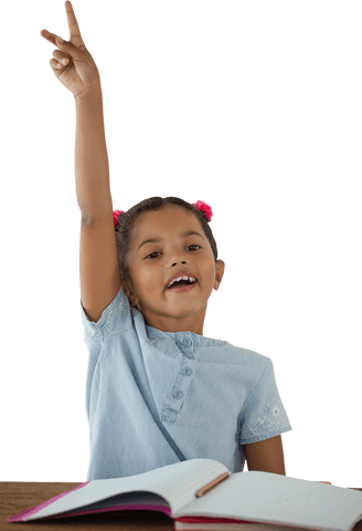 enthusiastic student girl with hand raised on transparent background - Download Free Stock Videos Pikwizard.com