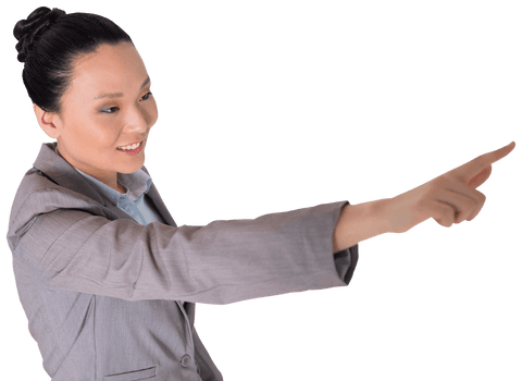 professional asian businesswoman pointing transparent background - Download Free Stock Videos Pikwizard.com