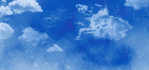 Transparent cloudy sky digital illustration with blue background