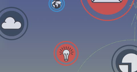 Digital Connections Animation with Symbol Icons