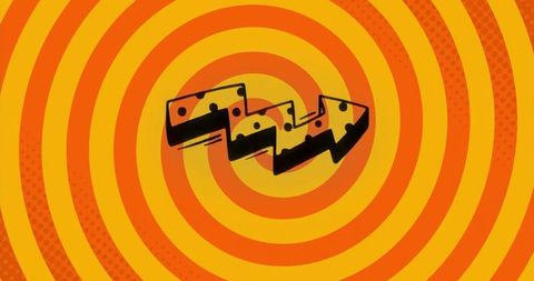 Dynamic 3d ziggurat arrow overspiral graphic design