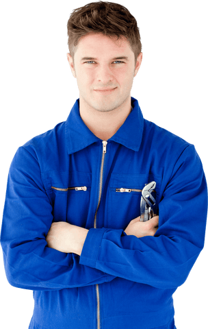 Confident Mechanic Standing with Tool For Transparent Background Needs - Download Free Stock Videos Pikwizard.com