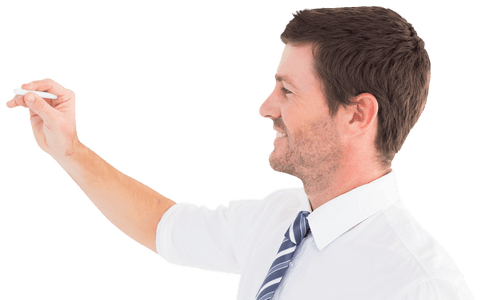 transparent professional man writing confidently - Download Free Stock Videos Pikwizard.com