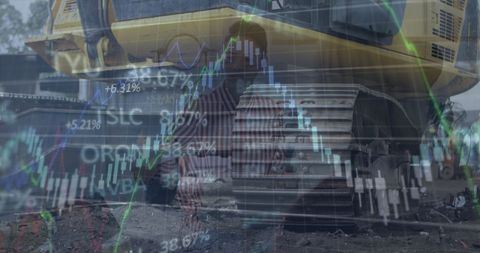Financial Data Analysis Overlay on Industrial Work